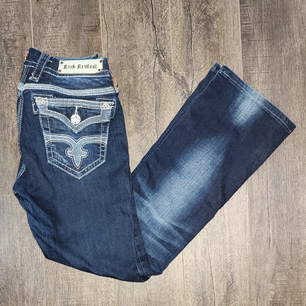Rock Revival Indigo Denim with Embroidered Pockets